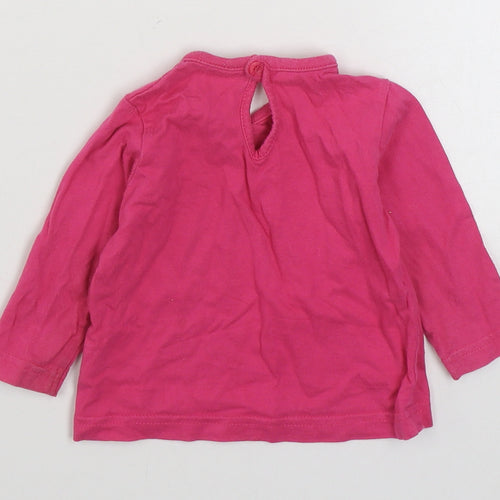Cherokee Girls Pink  100% Cotton Basic T-Shirt Size 3-6 Months Round Neck Pullover