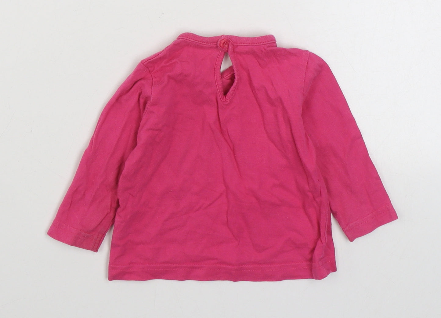Cherokee Girls Pink  100% Cotton Basic T-Shirt Size 3-6 Months Round Neck Pullover