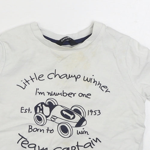 George Boys White  100% Cotton Basic T-Shirt Size 12-18 Months Round Neck Pullover