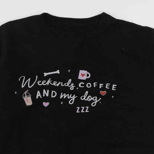 Preworn Womens Black  Cotton Pullover Sweatshirt Size M  Pullover