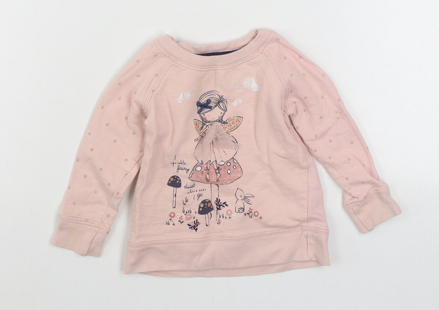 Young Dimension Girls Pink  Cotton Pullover Jumper Size 9-12 Months  Pullover