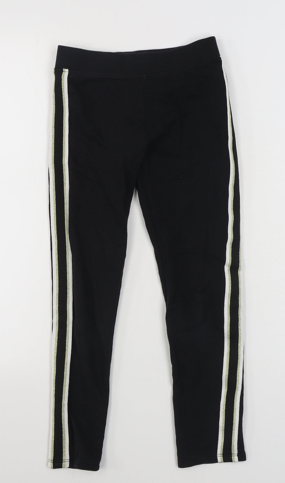 H&M Girls Black  Cotton Jogger Trousers Size 9-10 Years  Regular