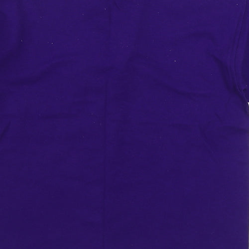Gilden Boys Purple  100% Cotton Basic T-Shirt Size 7-8 Years Round Neck Pullover