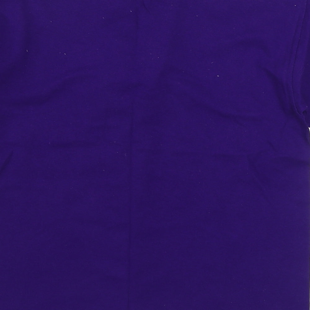 Gilden Boys Purple  100% Cotton Basic T-Shirt Size 7-8 Years Round Neck Pullover
