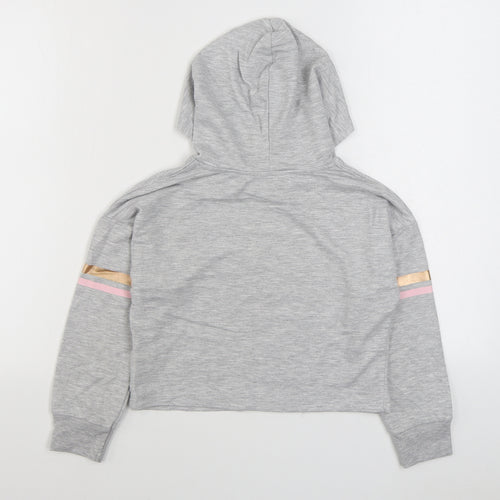 Primark Girls Grey  Polyester Pullover Hoodie Size 9-10 Years  Pullover