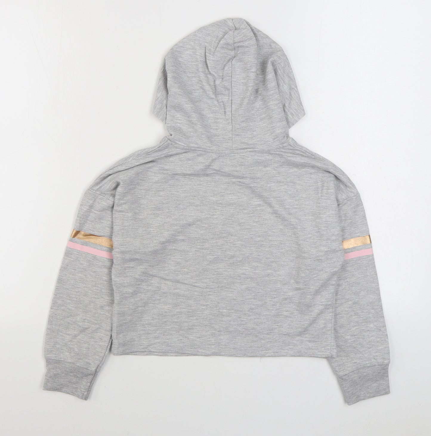 Primark Girls Grey  Polyester Pullover Hoodie Size 9-10 Years  Pullover