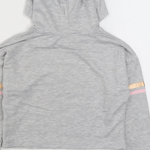 Primark Girls Grey  Polyester Pullover Hoodie Size 9-10 Years  Pullover