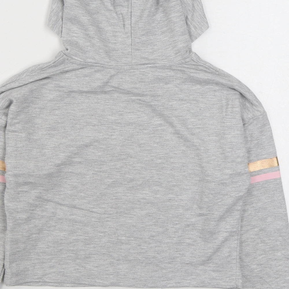 Primark Girls Grey  Polyester Pullover Hoodie Size 9-10 Years  Pullover