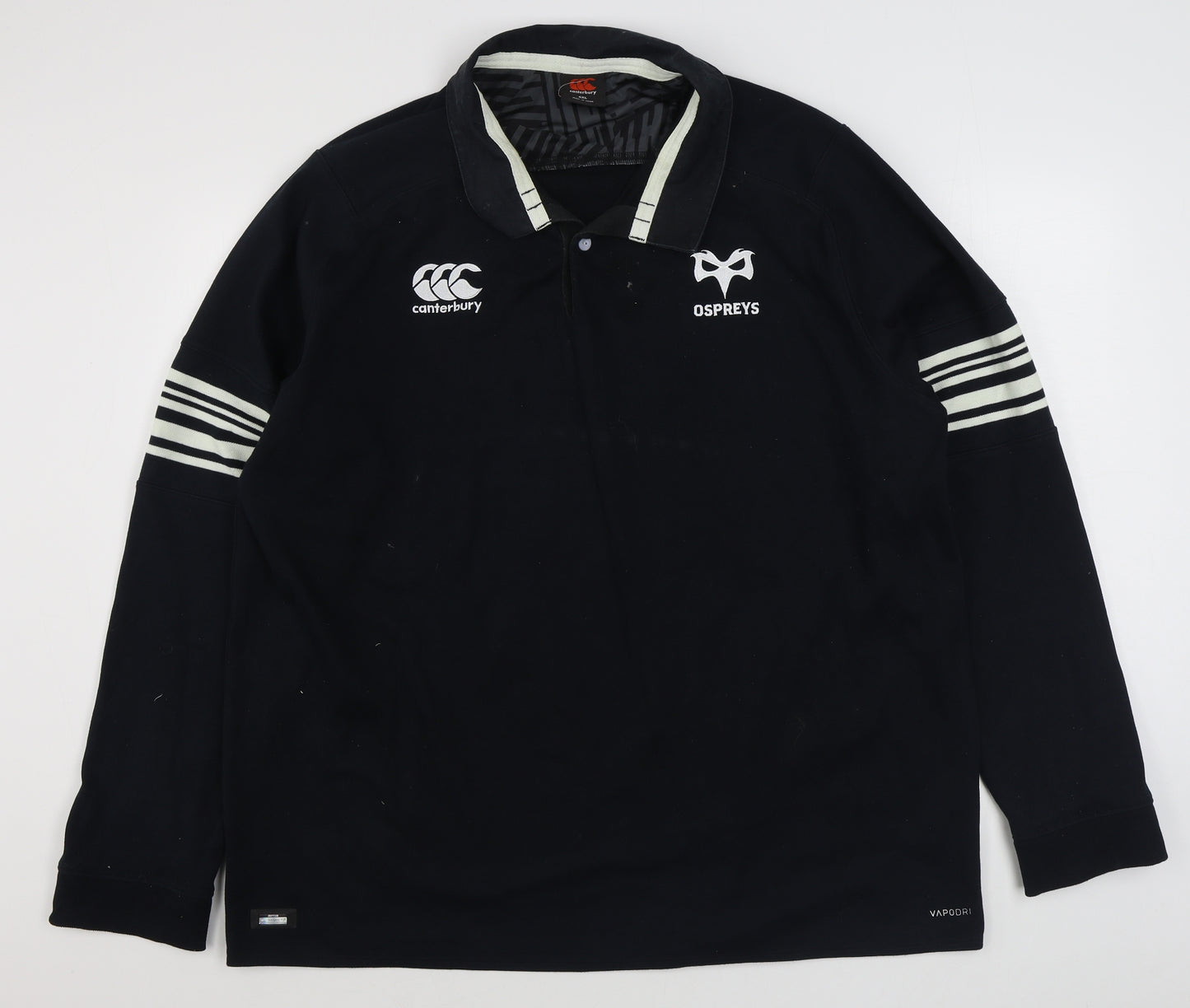 CANTURBRY RUGBY Mens Black  Cotton  Polo Size 4XL Collared Pullover