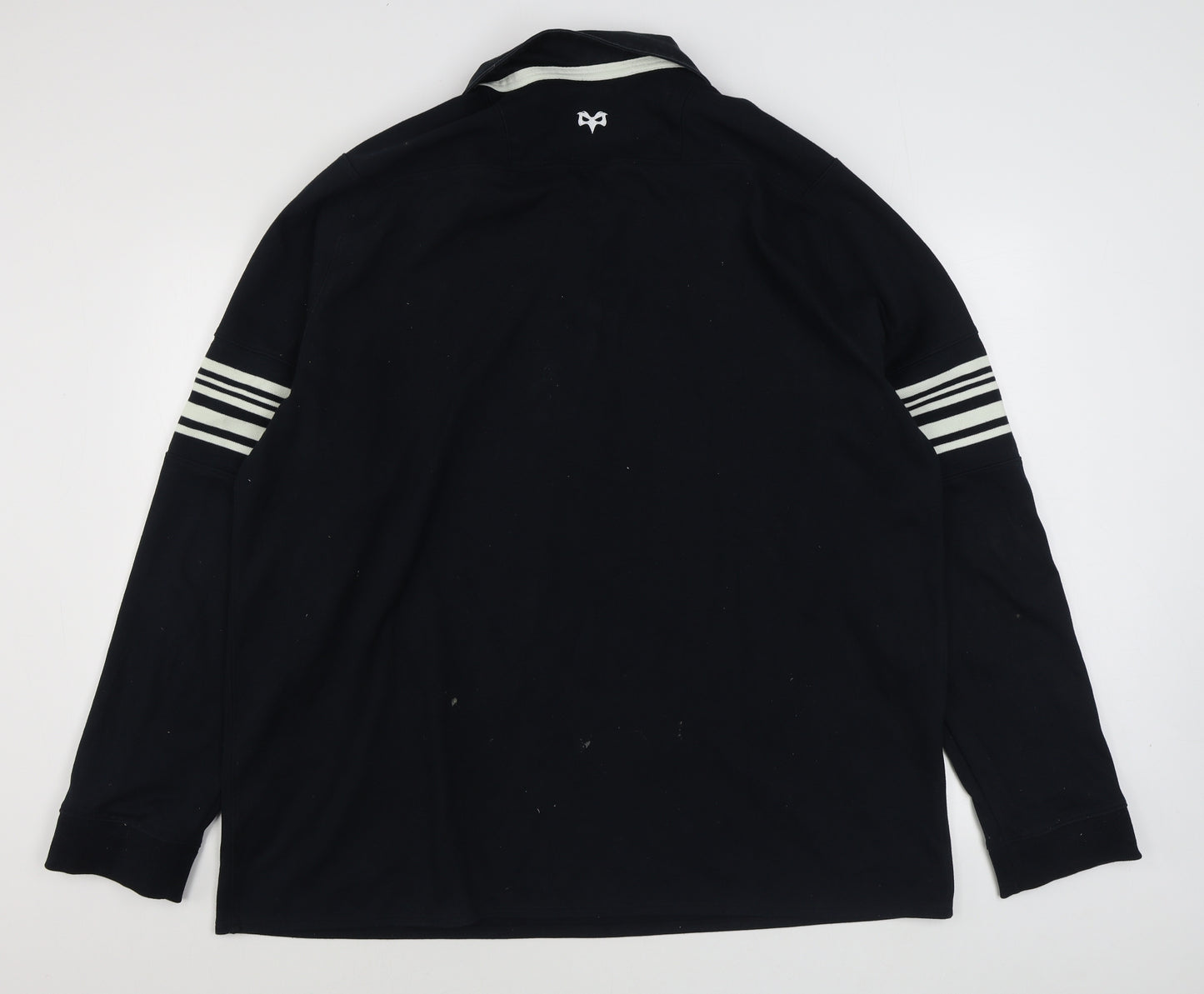 CANTURBRY RUGBY Mens Black  Cotton  Polo Size 4XL Collared Pullover