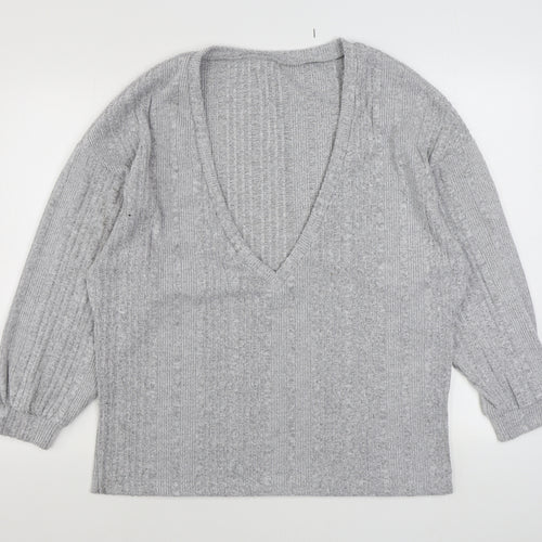 SheIn Womens Grey  Polyester Pullover Sweatshirt Size L  Pullover