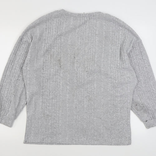 SheIn Womens Grey  Polyester Pullover Sweatshirt Size L  Pullover
