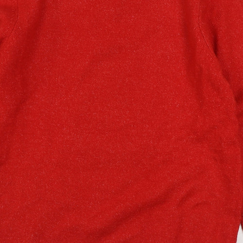 F&F Womens Red Round Neck  Polyester Pullover Jumper Size 12