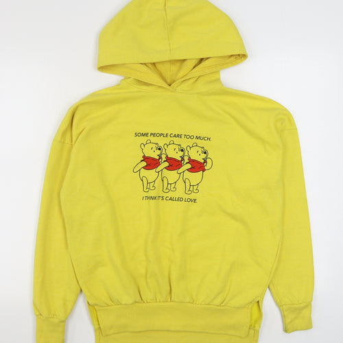 Primark Womens Yellow  Cotton Pullover Hoodie Size XS  Pullover