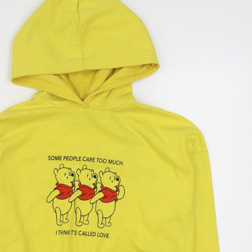 Primark Womens Yellow  Cotton Pullover Hoodie Size XS  Pullover