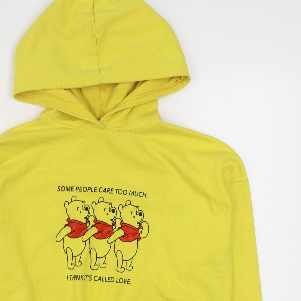 Primark Womens Yellow  Cotton Pullover Hoodie Size XS  Pullover
