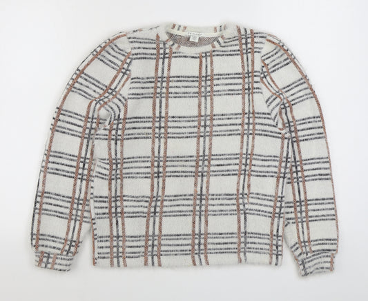 Primark Girls Multicoloured Round Neck Plaid Nylon Pullover Jumper Size 12-13 Years  Pullover