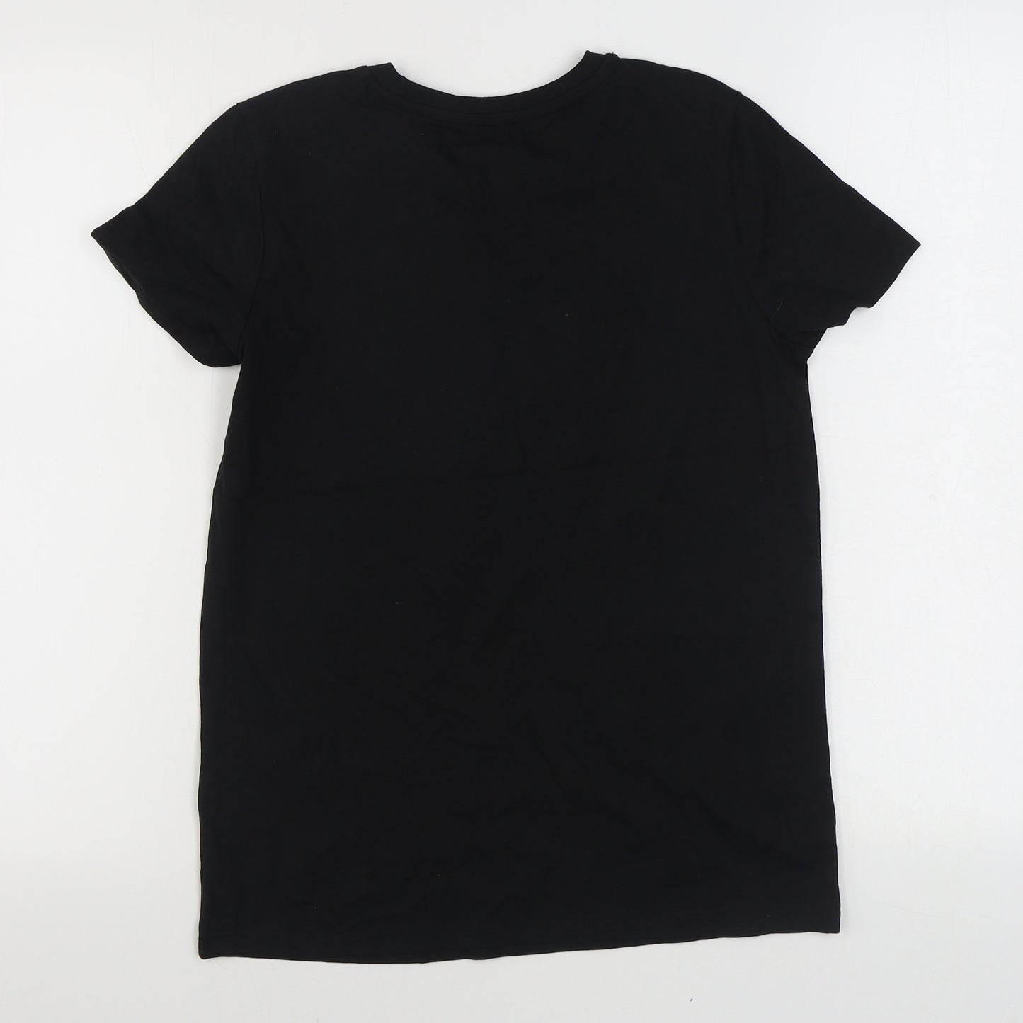 Matalan Girls Black  100% Cotton Basic T-Shirt Size 13 Years Round Neck Pullover
