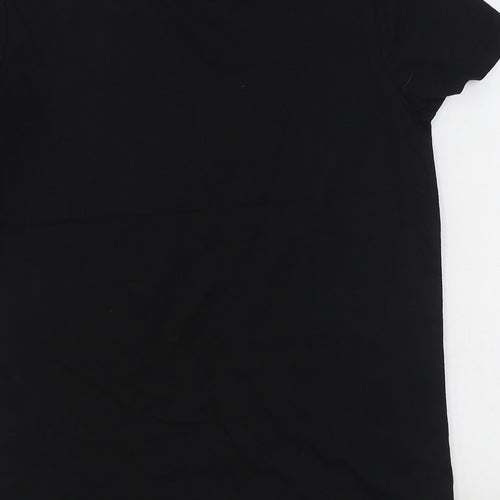 Matalan Girls Black  100% Cotton Basic T-Shirt Size 13 Years Round Neck Pullover
