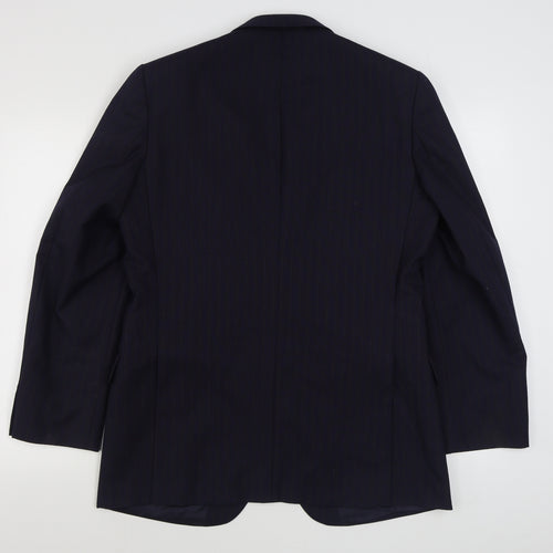 St Michaels Mens Blue Striped Wool Jacket Suit Jacket Size 40