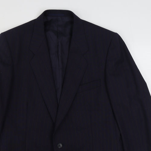 St Michaels Mens Blue Striped Wool Jacket Suit Jacket Size 40
