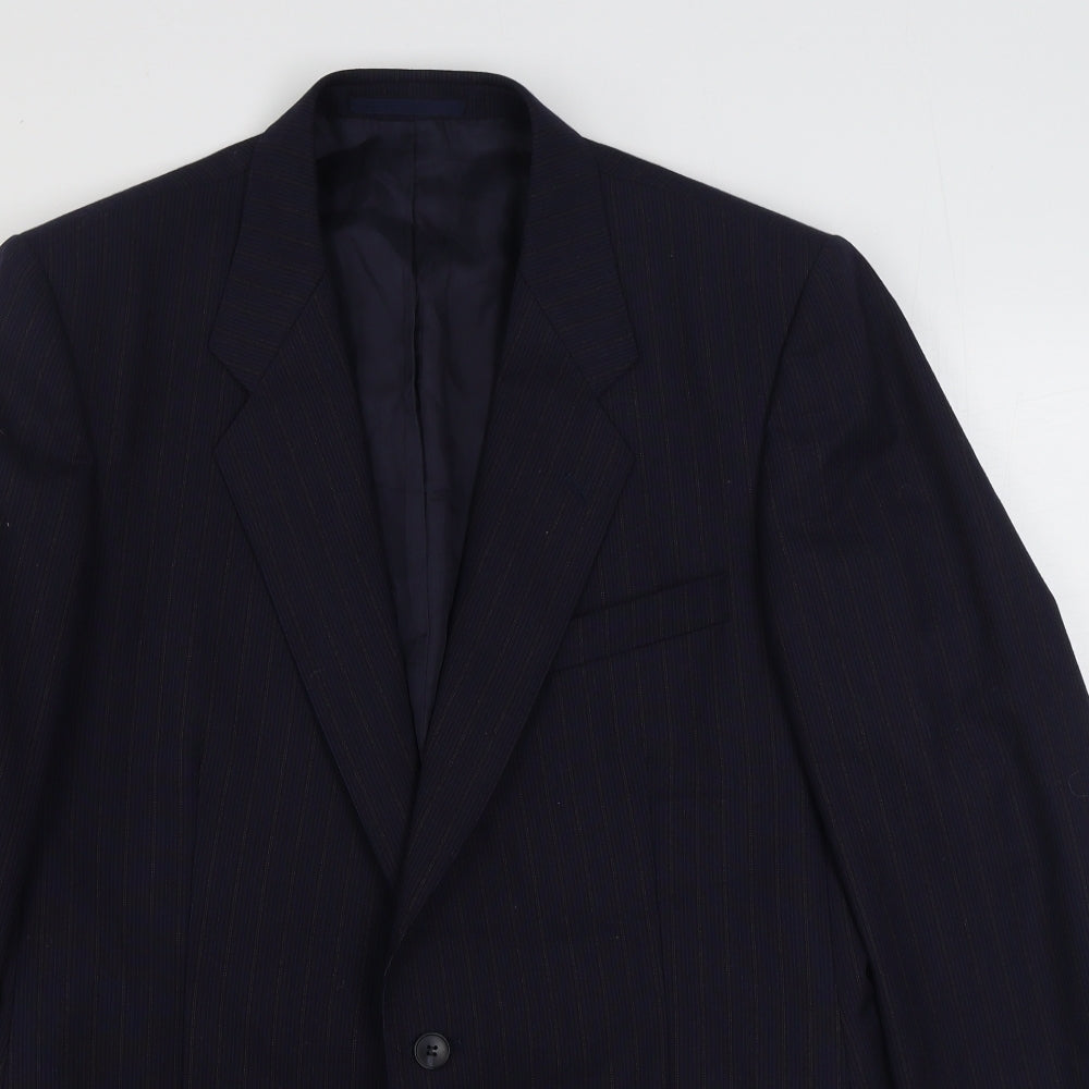 St Michaels Mens Blue Striped Wool Jacket Suit Jacket Size 40