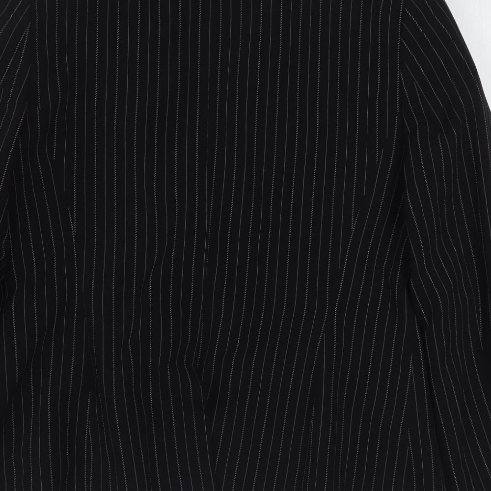 Dorothy Perkins Womens Black Striped  Jacket Blazer Size 12  Button