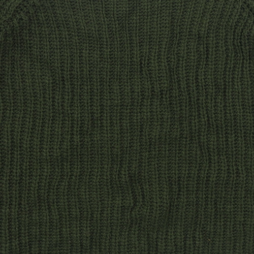 Preworn Womens Green Boat Neck  Acrylic Pullover Jumper Size M