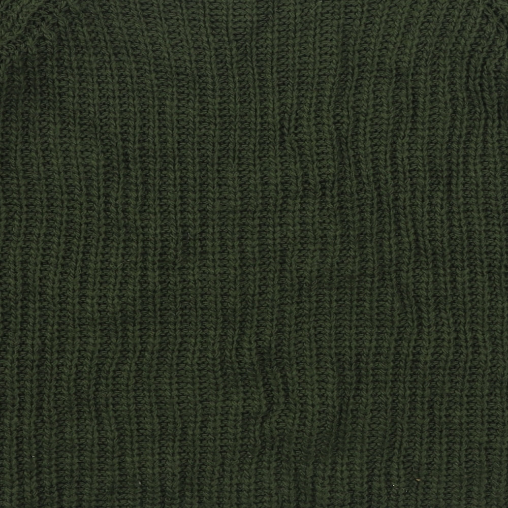 Preworn Womens Green Boat Neck  Acrylic Pullover Jumper Size M