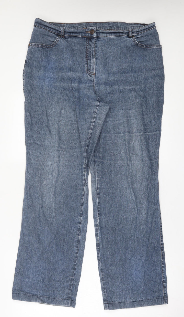 GARDEUR Womens Blue Cotton Straight Jeans Size 36 in L30 in Regular Button