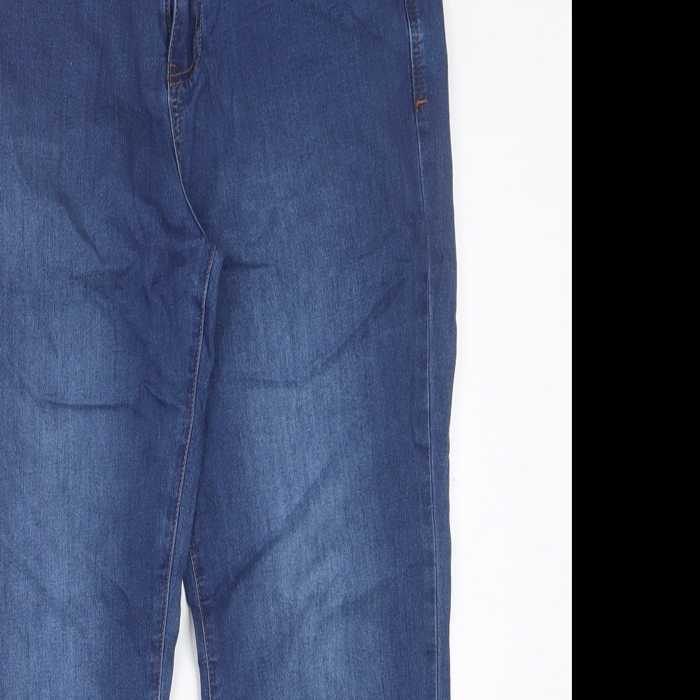 TU Womens Blue  Cotton Straight Jeans Size 14 L26 in Regular