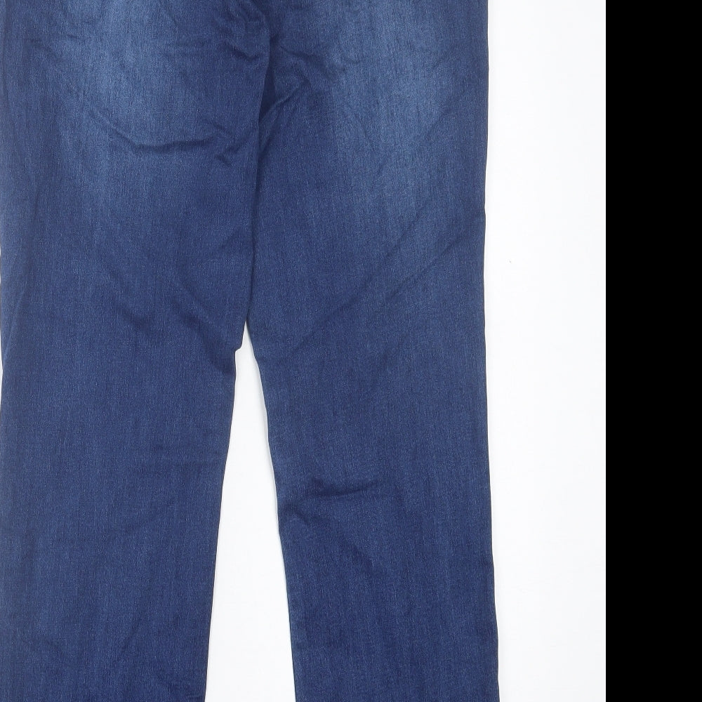 TU Womens Blue  Cotton Straight Jeans Size 14 L26 in Regular