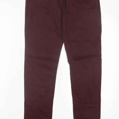 B.YOU Womens Purple  Cotton Skinny Jeans Size 10 L31 in Regular Button