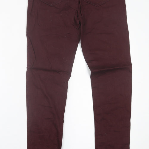 B.YOU Womens Purple  Cotton Skinny Jeans Size 10 L31 in Regular Button