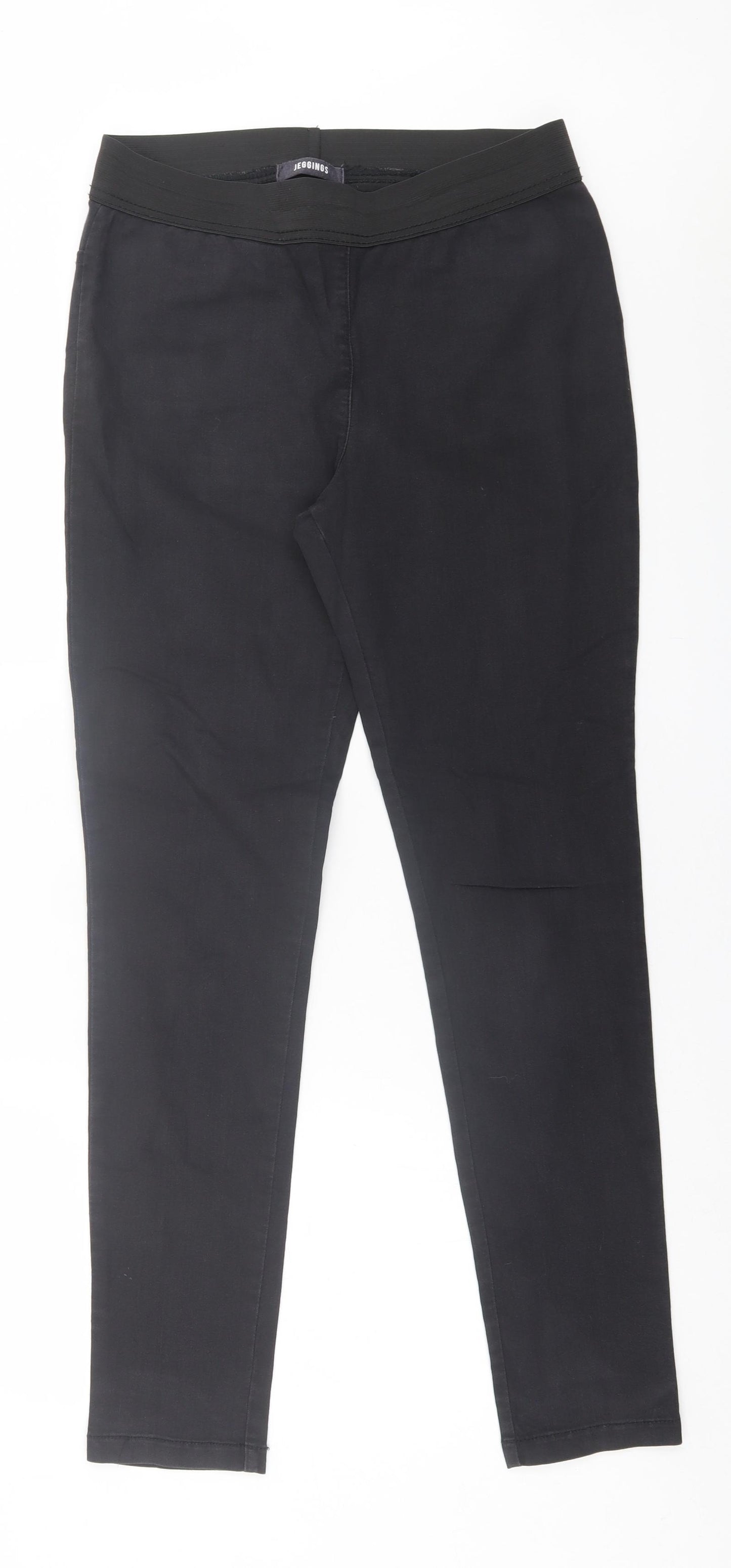 Marks and Spencer Womens Black  Cotton Jegging Trousers Size 12 L31 in Regular
