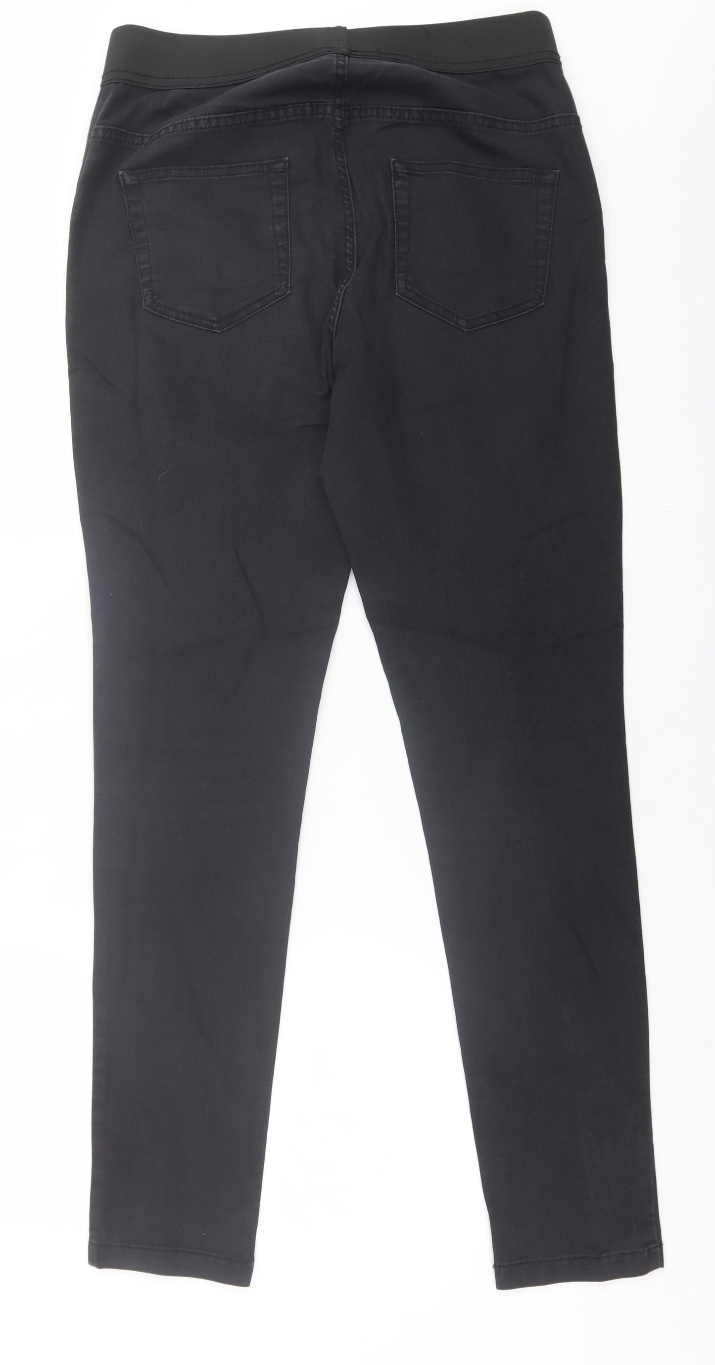 Marks and Spencer Womens Black  Cotton Jegging Trousers Size 12 L31 in Regular