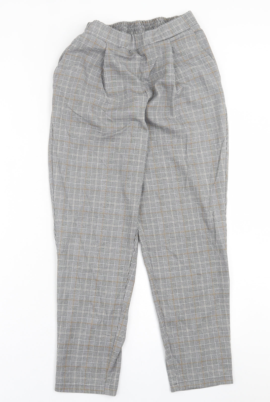 New Look Womens Grey Plaid Polyester Trousers  Size 10 L26 in Regular