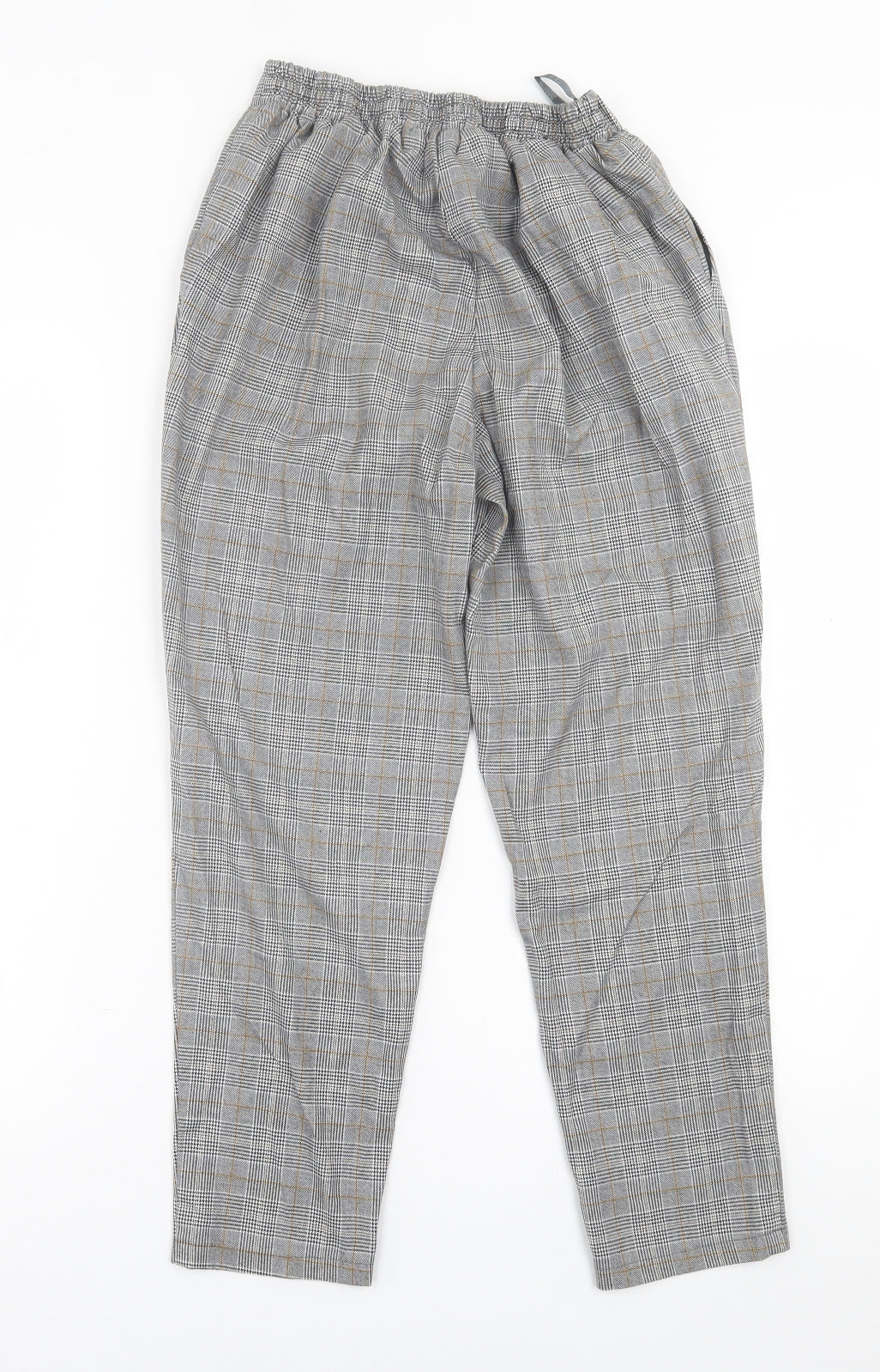 New Look Womens Grey Plaid Polyester Trousers  Size 10 L26 in Regular