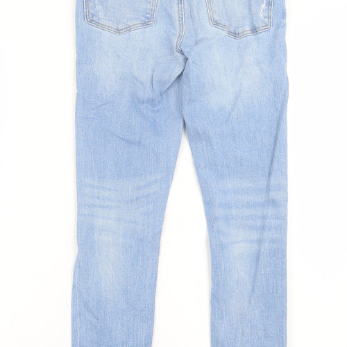 Denim & Co. Womens Blue  Cotton Skinny Jeans Size 8 L28 in Regular Button