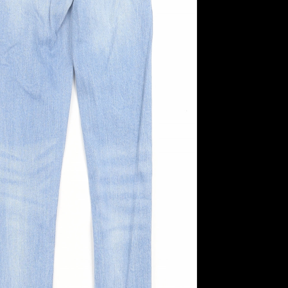 Denim & Co. Womens Blue  Cotton Skinny Jeans Size 8 L28 in Regular Button