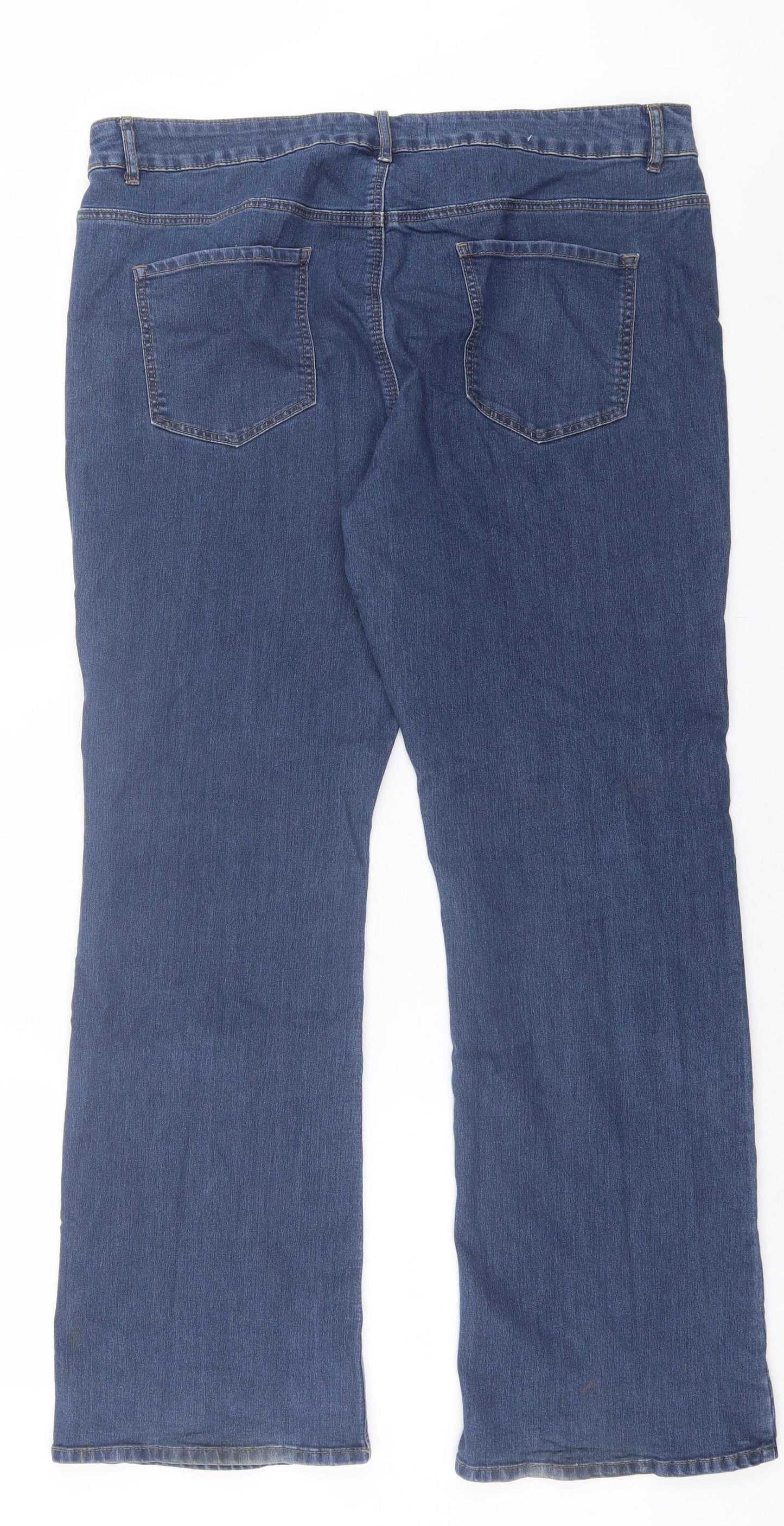 George Womens Blue  Cotton Bootcut Jeans Size 18 L30 in Regular Button