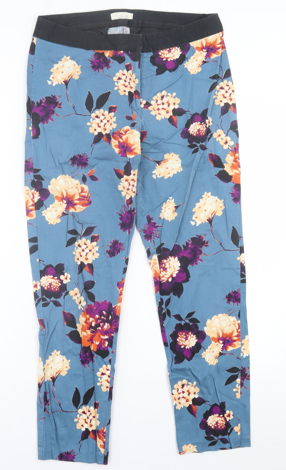 ALAMRI Womens Multicoloured Floral Polyester Trousers  Size 12 L26 in Regular Hook & Eye