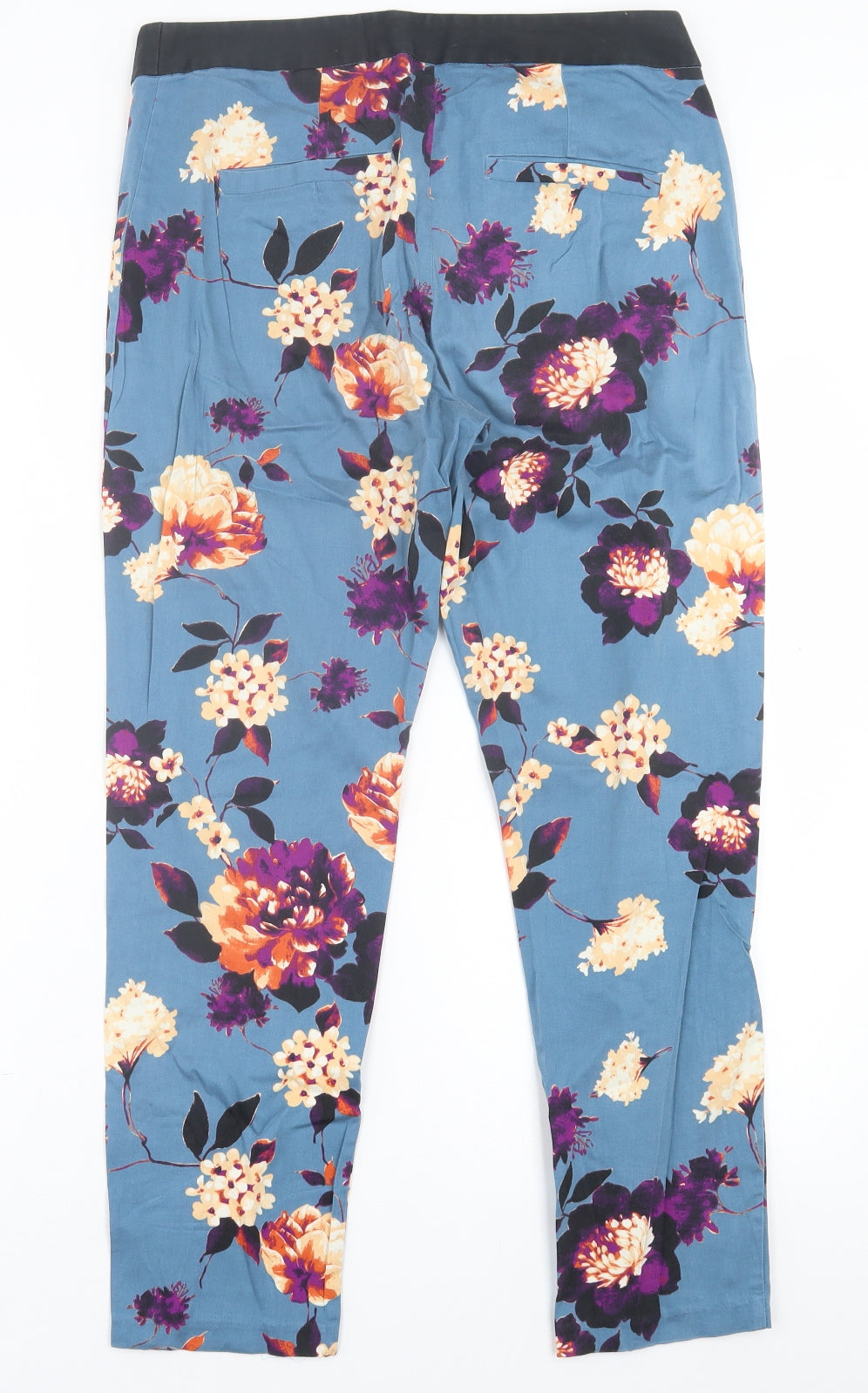 ALAMRI Womens Multicoloured Floral Polyester Trousers  Size 12 L26 in Regular Hook & Eye