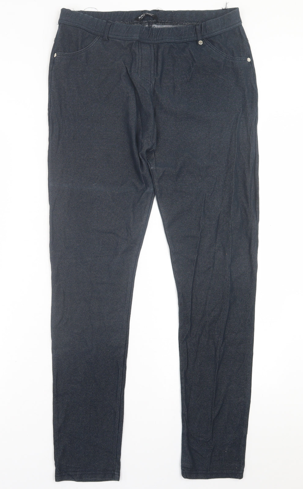 Select Womens Blue  Cotton Jegging Trousers Size 16 L30 in Regular
