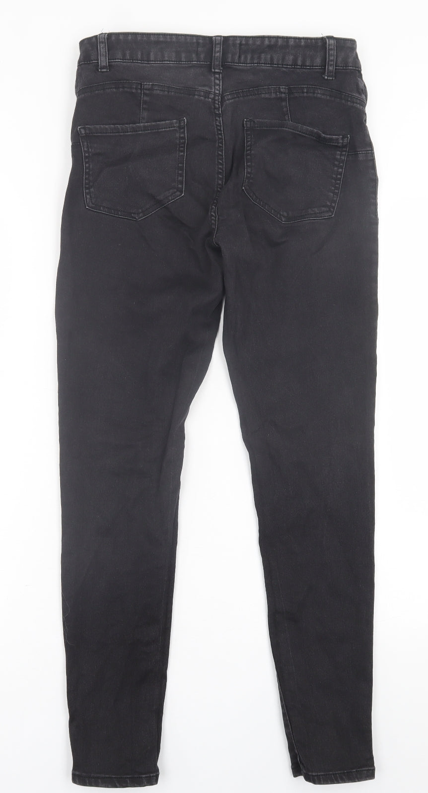 Denim & Co. Womens Black  Cotton Skinny Jeans Size 14 L29 in Regular Button