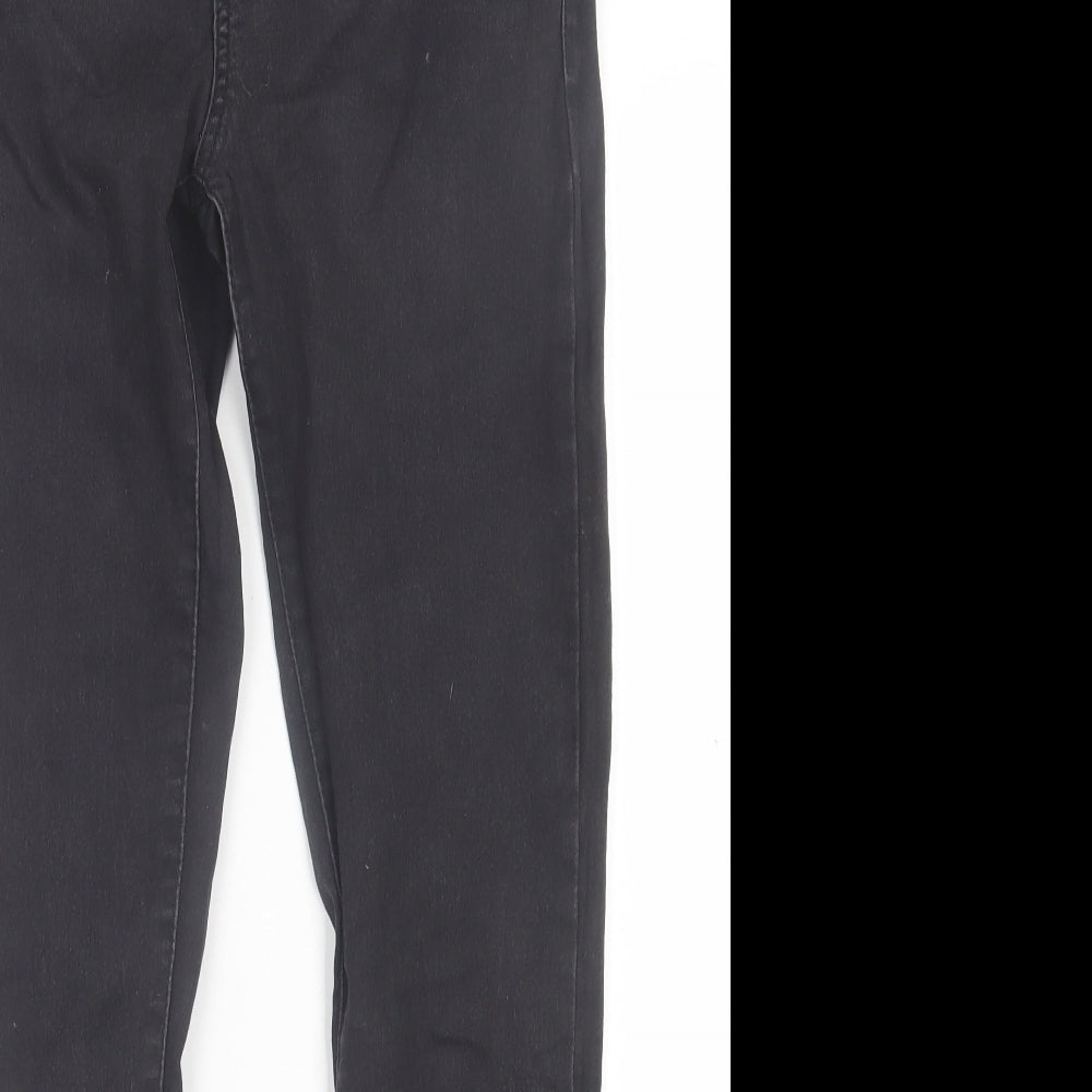 Denim & Co. Womens Black  Cotton Skinny Jeans Size 14 L29 in Regular Button