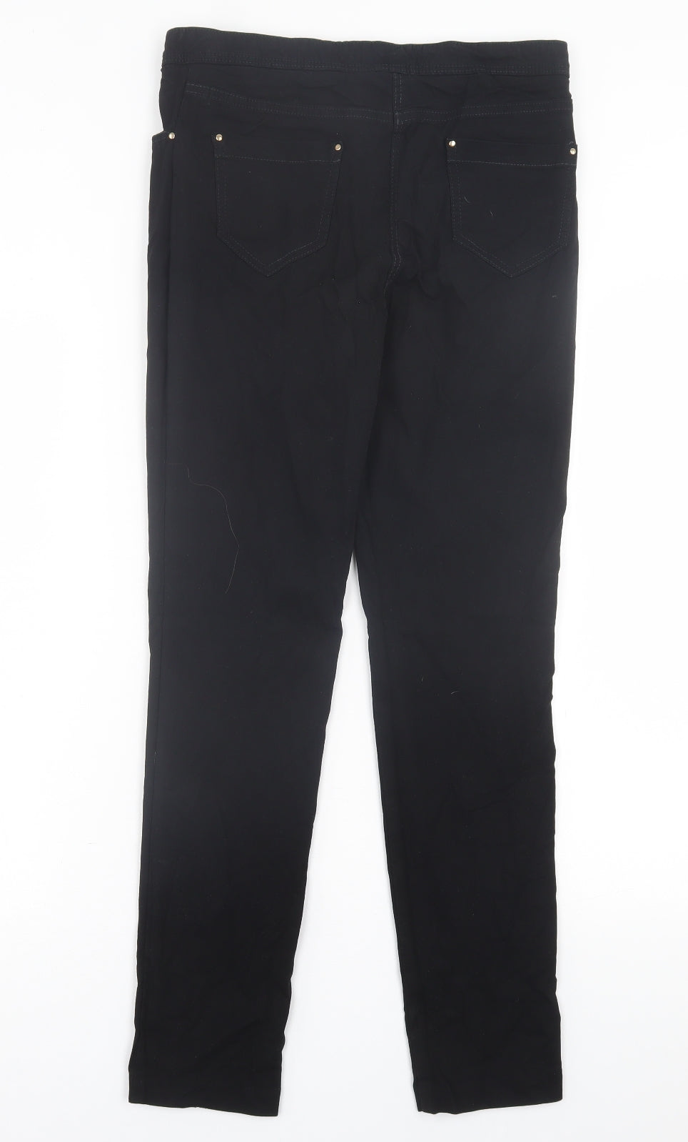 F&F Womens Black  Viscose Trousers  Size 10 L28 in Regular Button