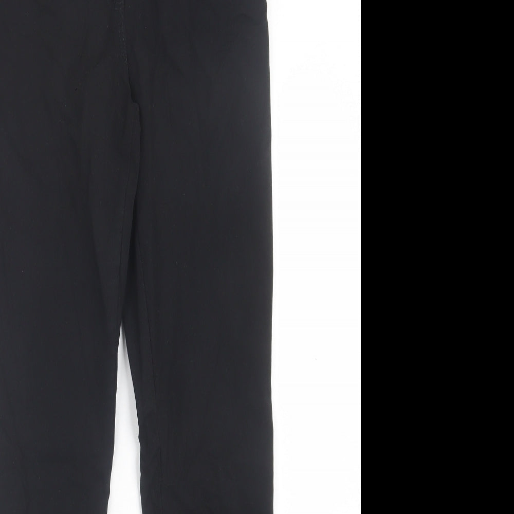 F&F Womens Black  Viscose Trousers  Size 10 L28 in Regular Button