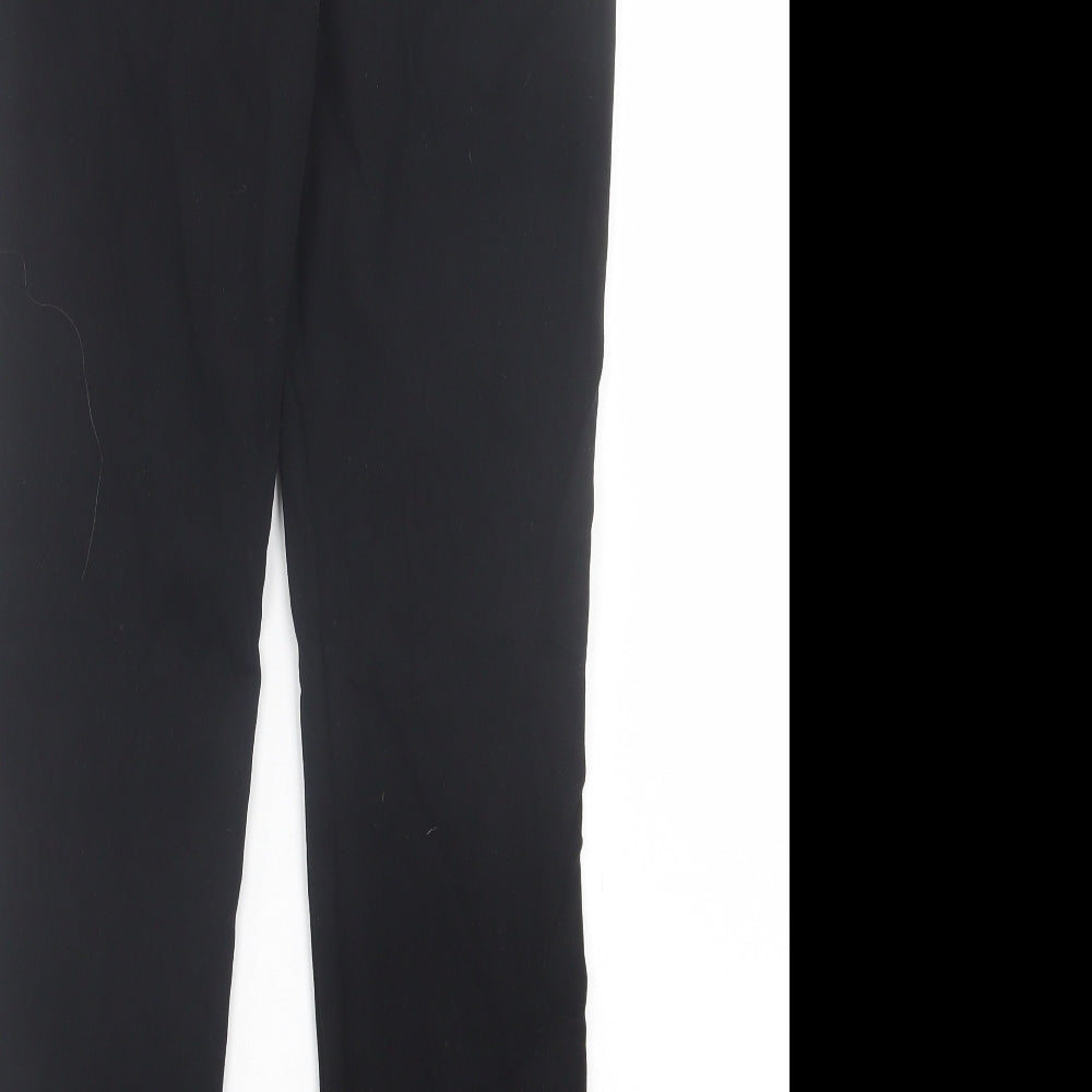 F&F Womens Black  Viscose Trousers  Size 10 L28 in Regular Button