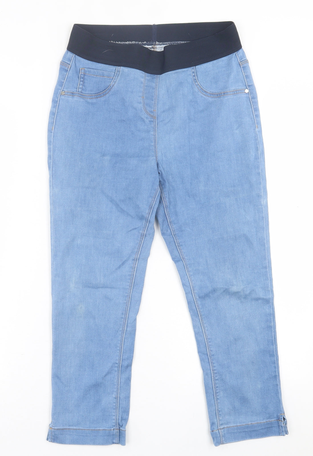 George Womens Blue  Cotton Cropped Jeans Size 12 L22 in Regular